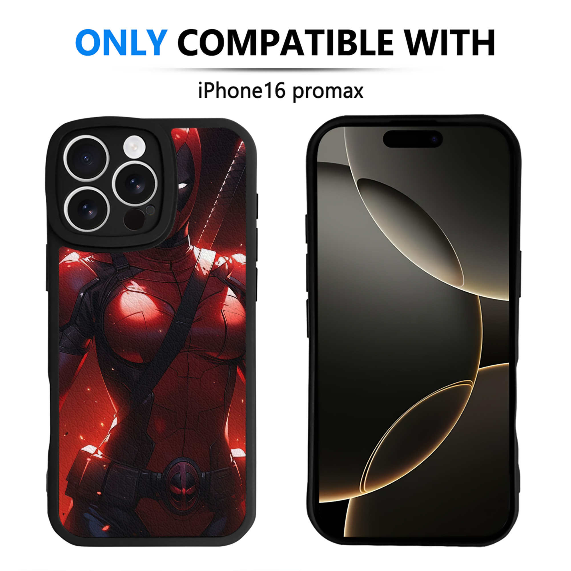 （画像用） Deadpool デッドプール 【iPhone 16シリーズ対応】シリコンスマホケース（レザー調） 材質：シリコン